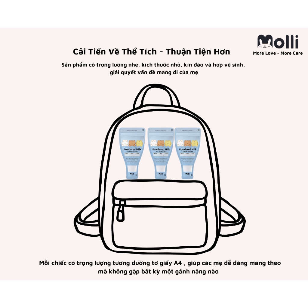 Túi Trữ Sữa Bột Molli - Đựng được tất cả thực phẩm dưới dạng bột