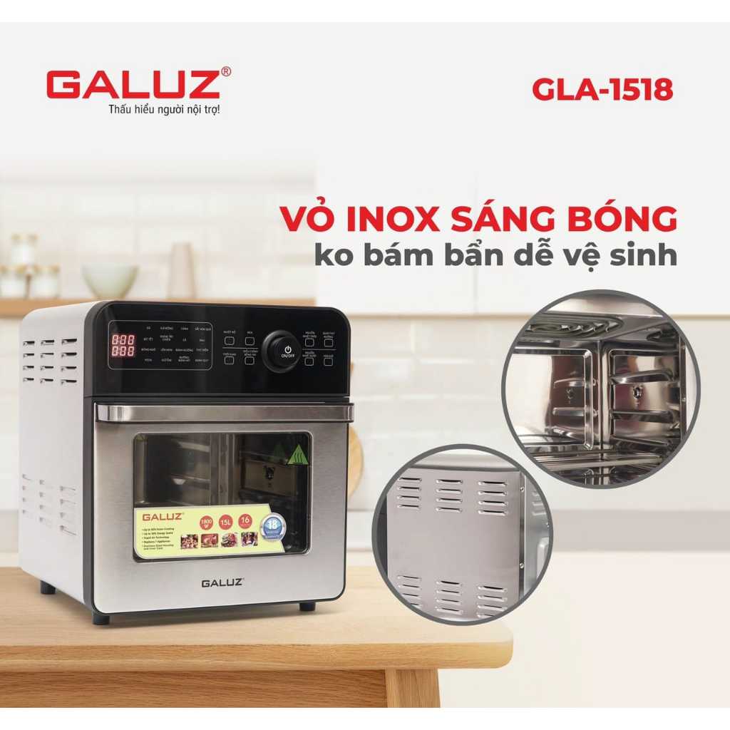 Nồi chiên không dầu Galuz GLA 1518 , dung tích 15L , 16 chức năng chiên nướng công suất 1800W