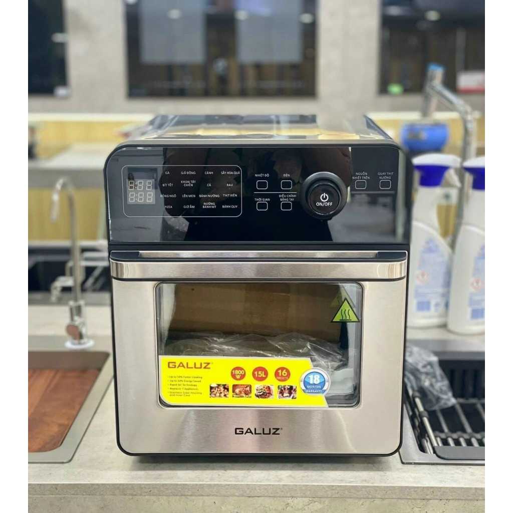 Nồi chiên không dầu Galuz GLA 1518 , dung tích 15L , 16 chức năng chiên nướng công suất 1800W