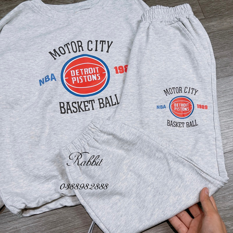 Bộ nỉ da cá ghi Motor Melisa