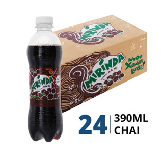 Thùng 24 chai nước ngọt có gas Mirinda xá xị 390ml
