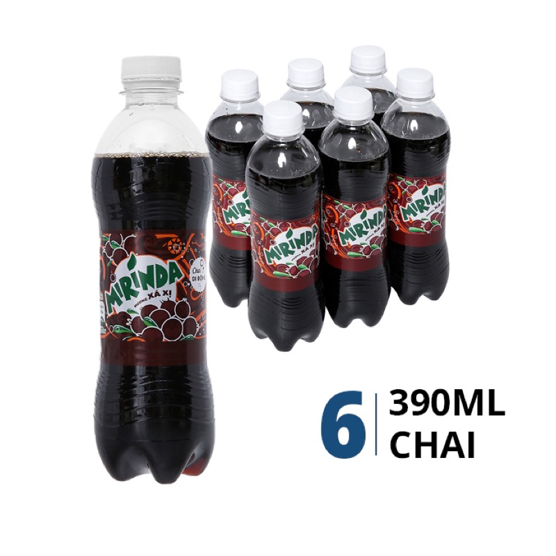 Thùng 24 chai nước ngọt có gas Mirinda xá xị 390ml