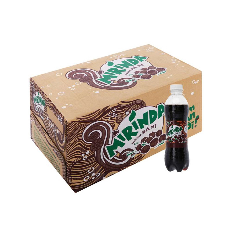 Thùng 24 chai nước ngọt có gas Mirinda xá xị 390ml