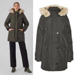 Áo phao Vero Moda size M có nón lông siêu ấm, chất áo dày dặn, từ 53kg đổ lại vừa