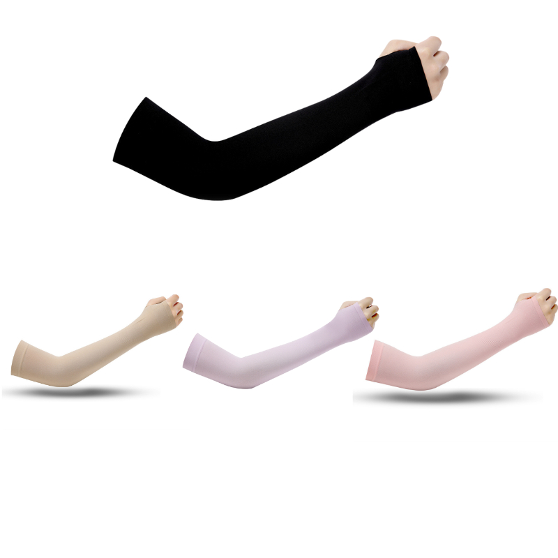 Ống tay thể thao chạy bộ đạp xe chống nắng nam nữ, găng tay chống tia UV thoáng khí, thấm hút co giãn free size