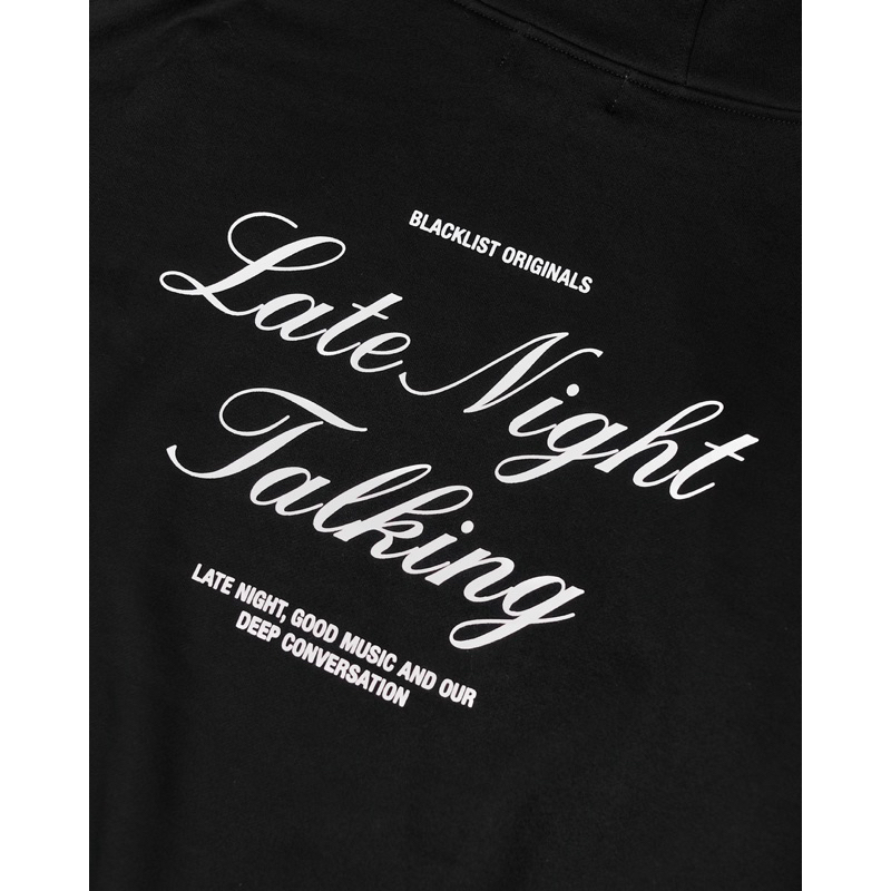 Áo Hoodie Boxy Nỉ 100% Cotton BLACKLIST | LATE NIGHT TALKING BOXY HOODIE