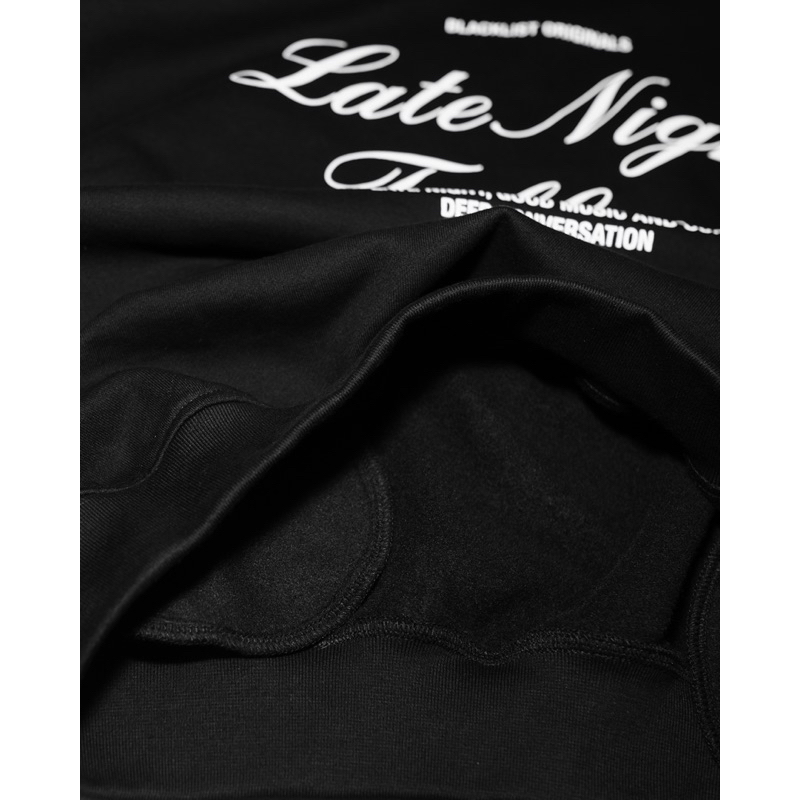 Áo Hoodie Boxy Nỉ 100% Cotton BLACKLIST | LATE NIGHT TALKING BOXY HOODIE