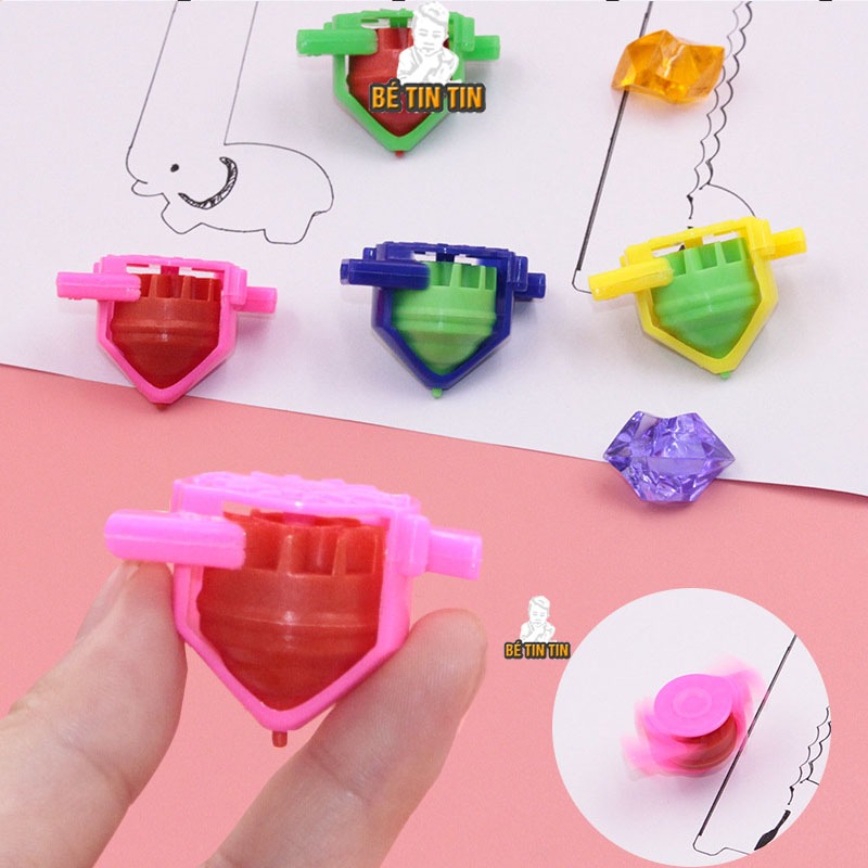Combo 5 Con Quay Bông Vụ, Đồ Chơi Thổi Con Quay Cho Bé - Đò Chơi Trẻ Em