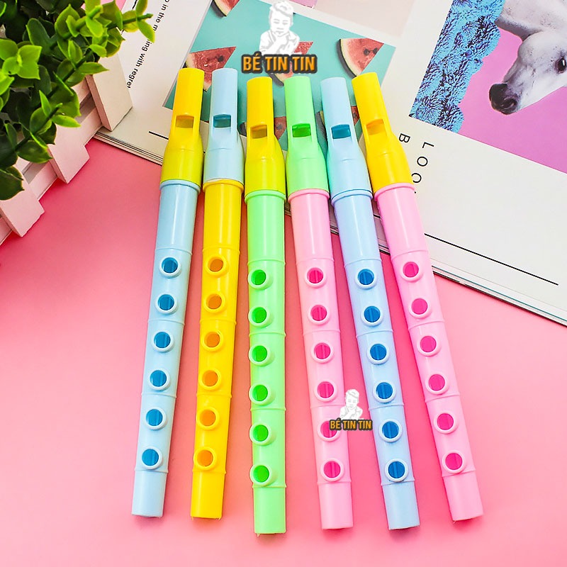 Sét Ống Sáo Đồ Chơi Thiết Kế 6 Lỗ Dạy Học Cho Trẻ Nhỏ, Cò Thổi Âm Nhạc Cho Bé