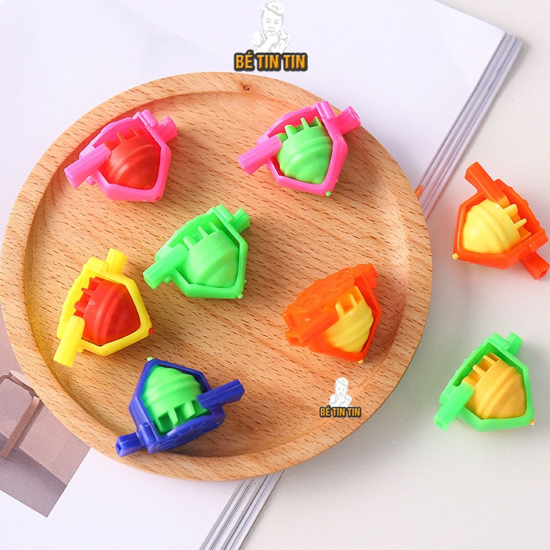 Combo 5 Con Quay Bông Vụ, Đồ Chơi Thổi Con Quay Cho Bé - Đò Chơi Trẻ Em