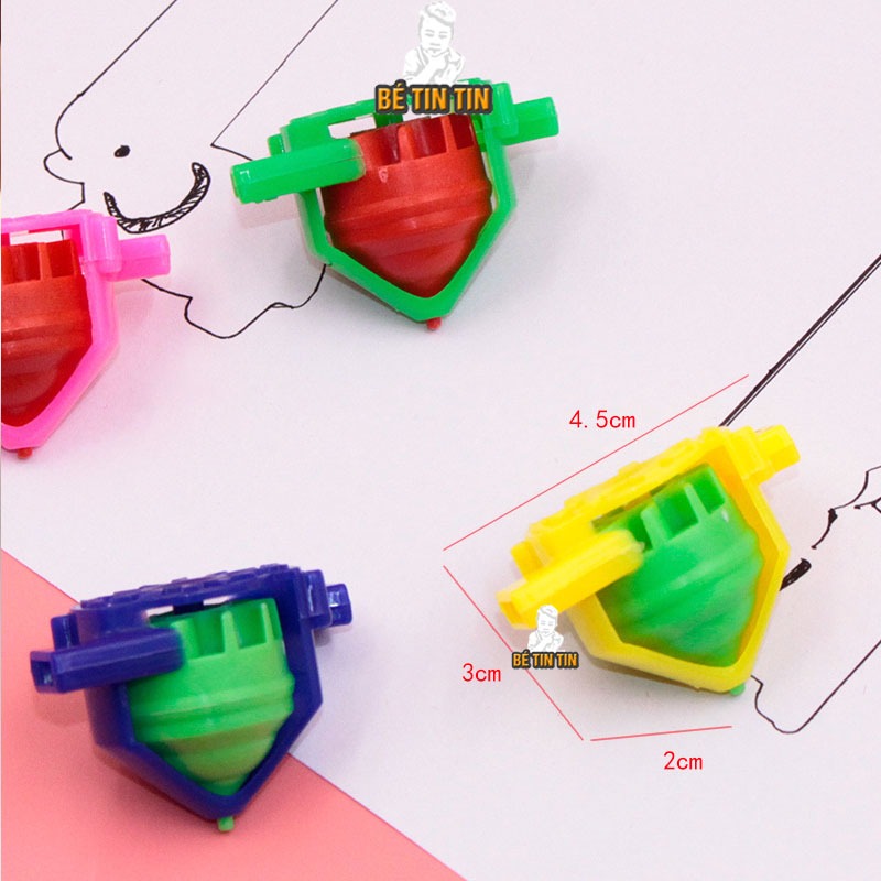 Combo 5 Con Quay Bông Vụ, Đồ Chơi Thổi Con Quay Cho Bé - Đò Chơi Trẻ Em