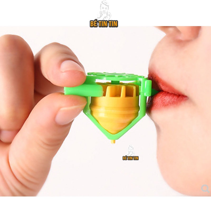 Combo 5 Con Quay Bông Vụ, Đồ Chơi Thổi Con Quay Cho Bé - Đò Chơi Trẻ Em