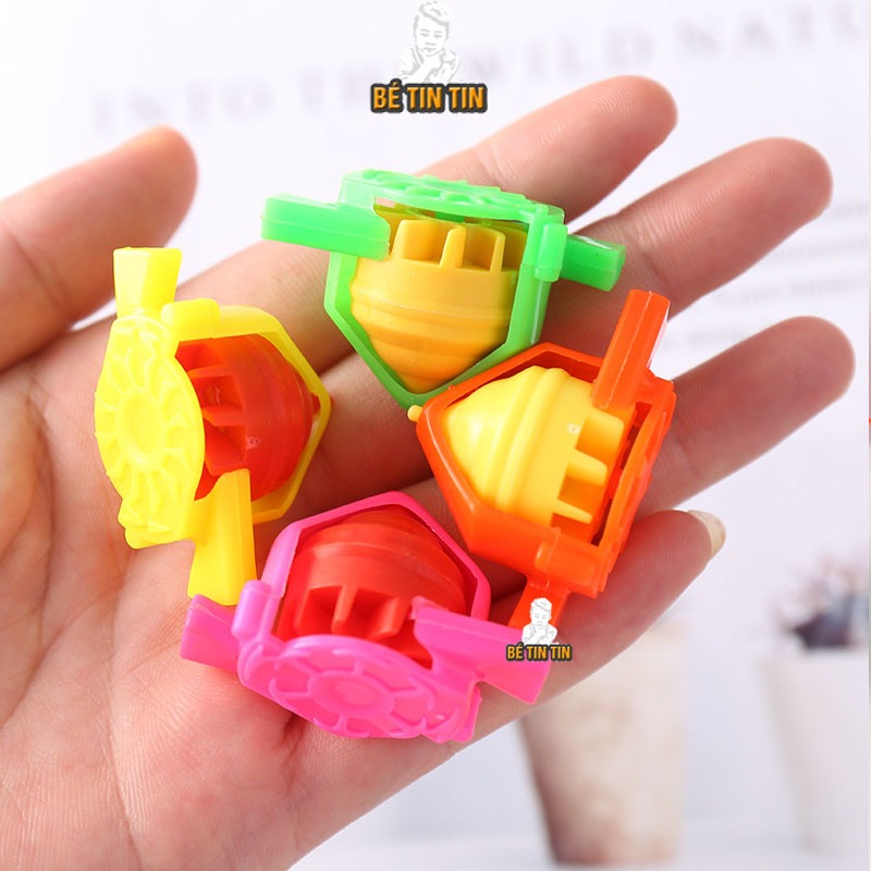 Combo 5 Con Quay Bông Vụ, Đồ Chơi Thổi Con Quay Cho Bé - Đò Chơi Trẻ Em
