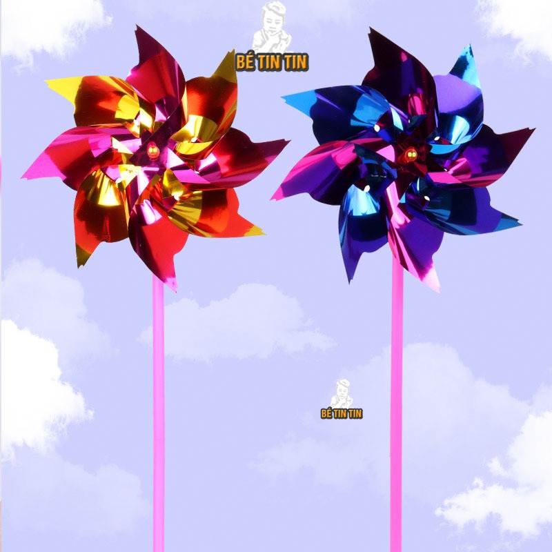 Chong Chóng 8 Cánh Tự Gấp, Đồ Chơi Hàng Rong Cho Bé Tự Thực Hành Gấp Chong Chóng