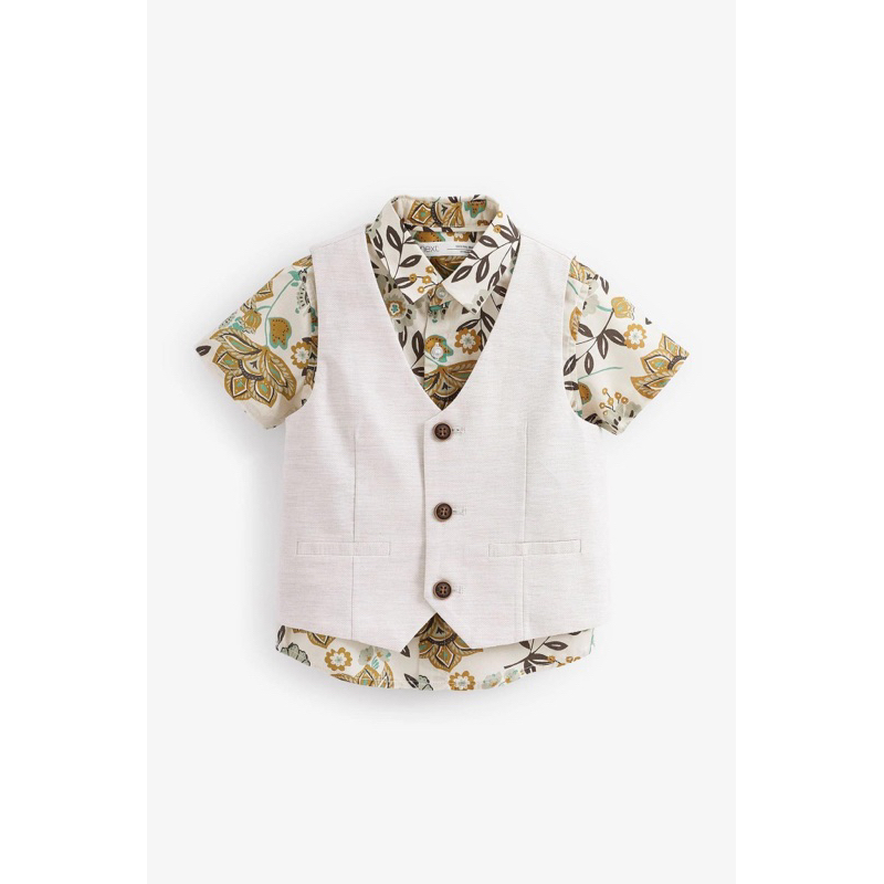 Set vest 2 chi tiết bé trai gồm sơmi + ghile