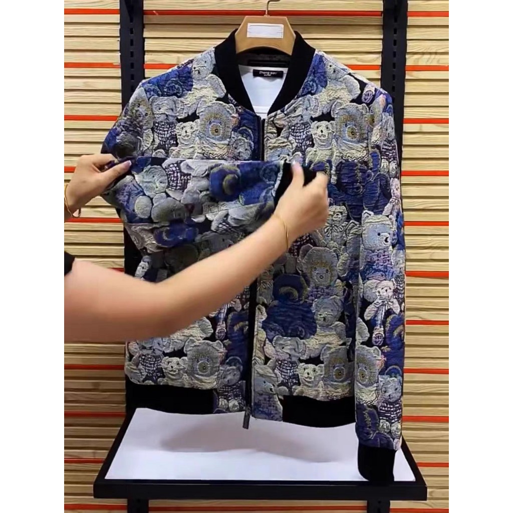 Áo Khoác Bomber Gấu Gấm 2 Lớp Cao Cấp Unim Store - AK06