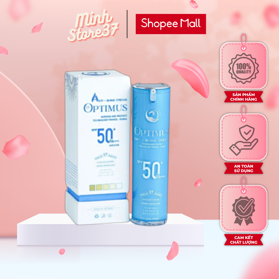 Kem Chống Nắng Optimus THANH MỘC HƯƠNG Chống Trôi Nâng Tone Kiềm Dầu SPF50+ PA++++ 50ml