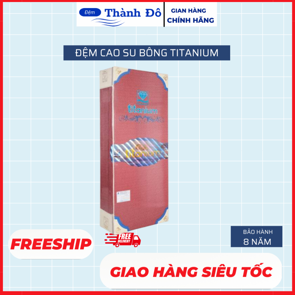 Đệm cao su bông titanium-bông ép mix 2 cm cao su thiên nhiên