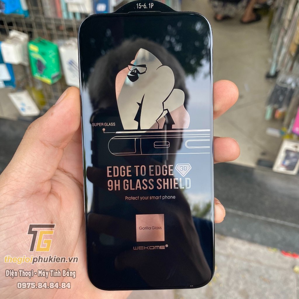 Tấm kính cường lực full màn hình iPhone 15 Pro Max chính hãng WEKOME hộp kim loại