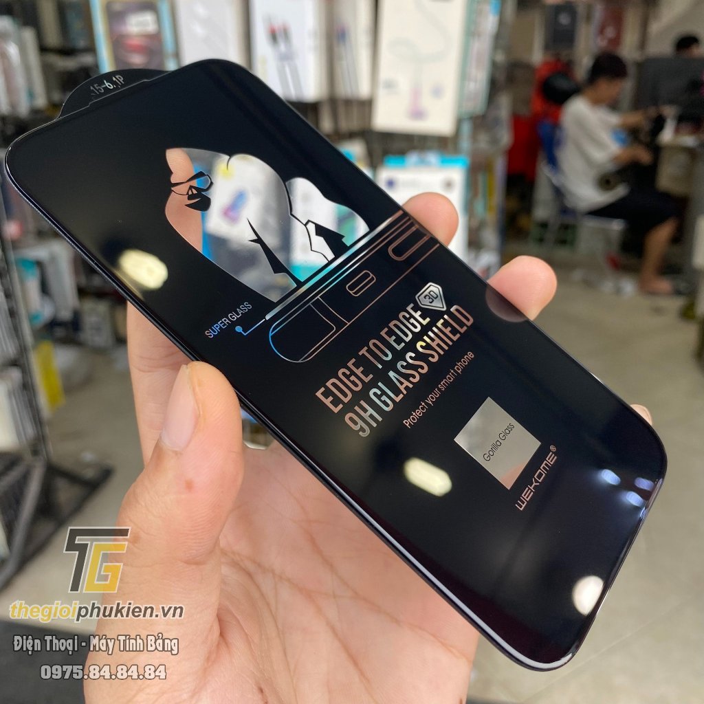 Tấm kính cường lực full màn hình iPhone 15 Pro Max chính hãng WEKOME hộp kim loại