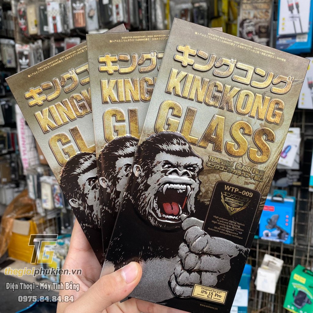 Tấm kính cường lực full màn hình iPhone 15 Pro Max chính hãng WEKOME hộp kim loại