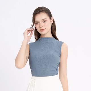 MAYBI Áo ôm thun sọc cổ lọ