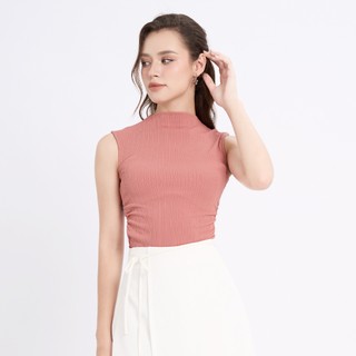 MAYBI Áo ôm thun sọc cổ lọ