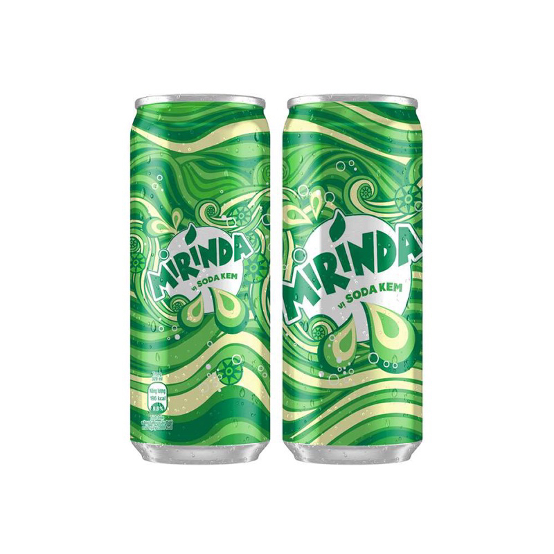 Lon 320ml nước ngọt có gas Mirinda soda kem