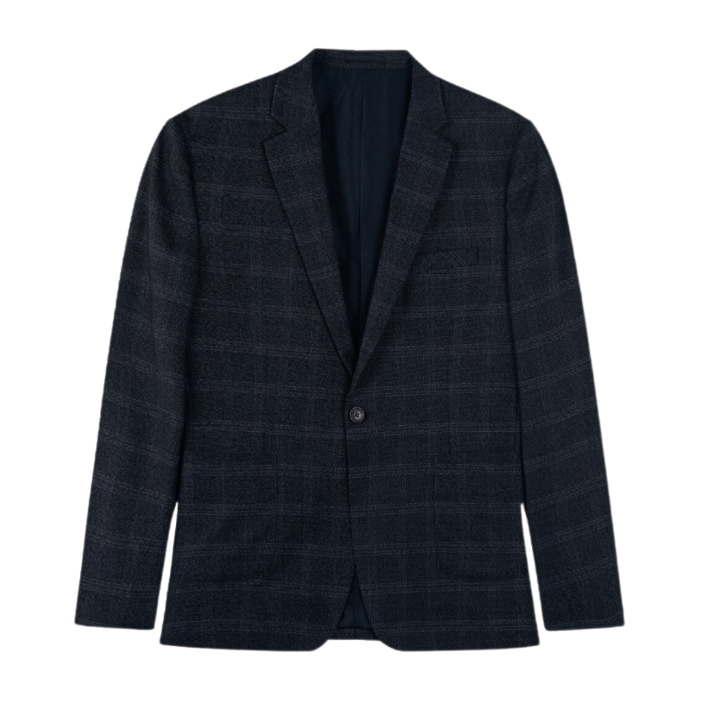 Áo khoác blazer nam demi Owen BL231703 kẻ caro lớn xám đậm vest rời  cao cấp dáng slim fit trẻ trung lịch lãm