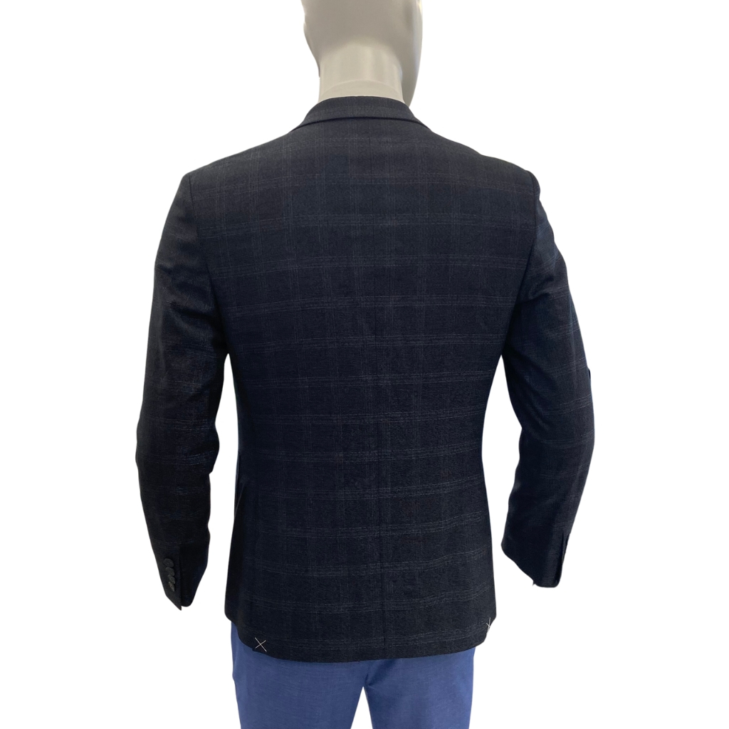 Áo khoác blazer nam demi Owen BL231703 kẻ caro lớn xám đậm vest rời  cao cấp dáng slim fit trẻ trung lịch lãm