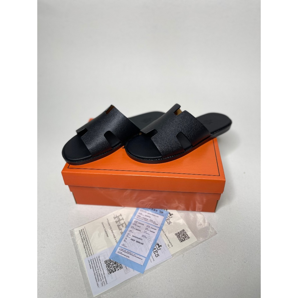 Các Mẫu Dép Nam LoGo Khắc Laze Mặt PU Quai Da Dép Quai Ngang Thời Trang   Hottrend  Size 38-43