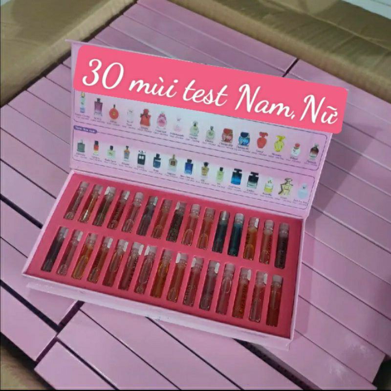 Bộ test nước hoa mini 30 mùi hương nam,nữ