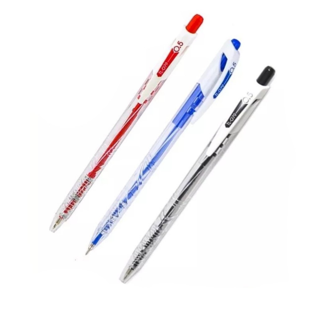 Bút bi 079 ngòi 0.5mm - Mực đỏ/đen/xanh