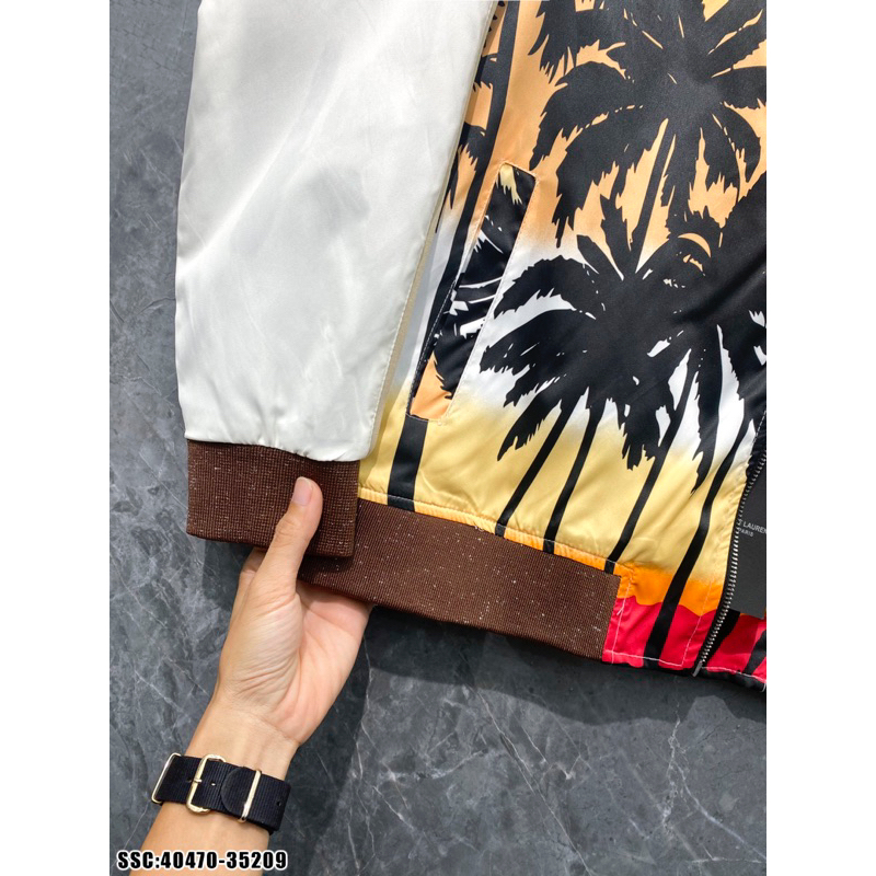 Áo khoác cây dừa hoạ tiết hình cây dừa 2 mặt phong cách boy phố,áo khoác bomber hoạ tiết in cây dừa đơn giản