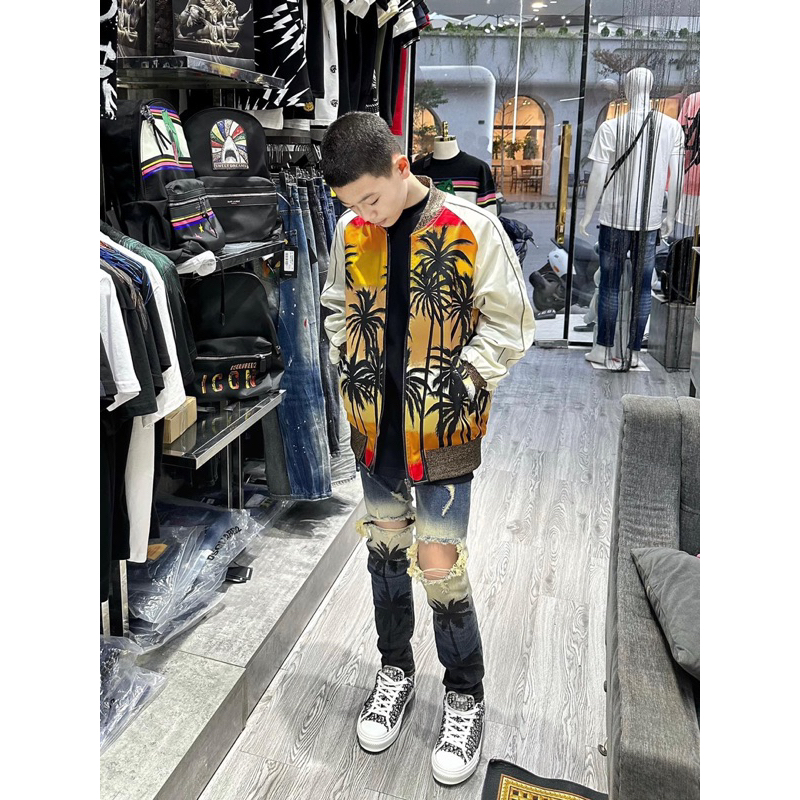 Áo khoác cây dừa hoạ tiết hình cây dừa 2 mặt phong cách boy phố,áo khoác bomber hoạ tiết in cây dừa đơn giản