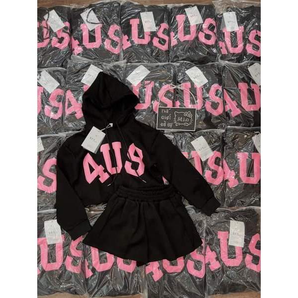 Sét bộ nữ dài tay kèm quần short 4US mũ trùm  hót hít về hàng phong cách hàn quốc