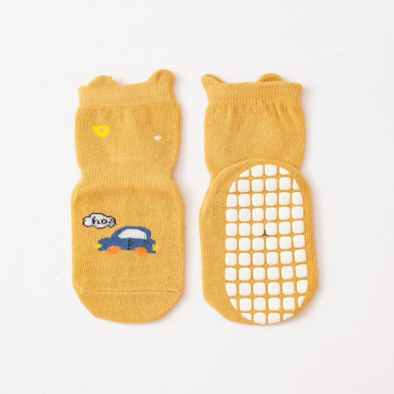 Tất  Cao Cổ Chống Trượt cho Em Bé Tập Đi –  – Chất vải Cotton thoáng khí - Đế phủ Silicon chống trơn trượt.