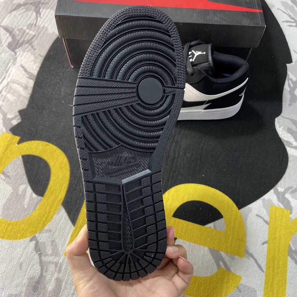 Giày Jordan Cổ Thấp Đen Trắng, Giày Jordan 1 Low Panda Nam Nữ Bản Cao Cấp Full Phụ Kiện