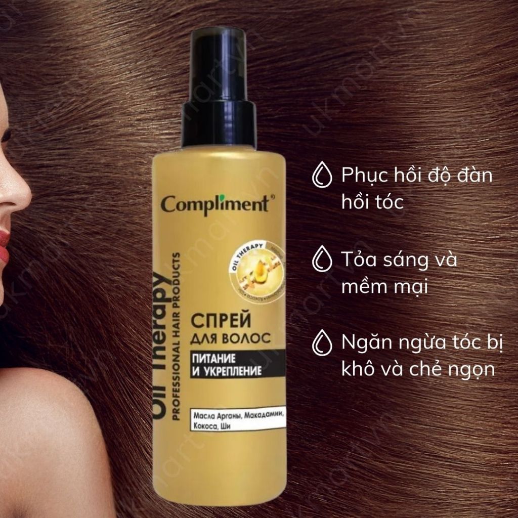 Xịt Dưỡng Tóc Compliment Oil Treatment Nuôi Dưỡng Và Dưỡng Ẩm Tóc 200 ml