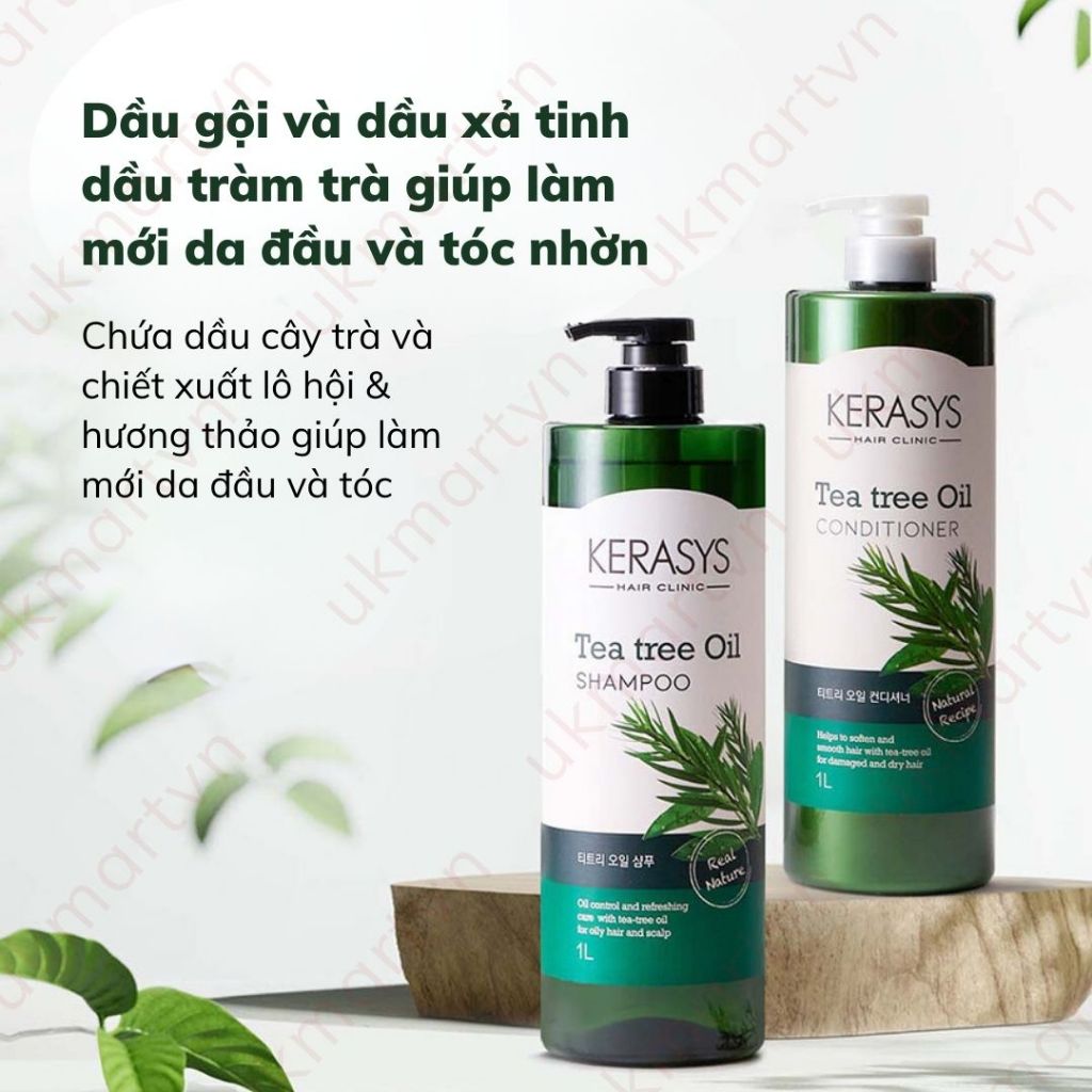 Dầu gội, xả Kerasys Hair Clinic giúp tóc suôn mượt, sạch gàu, không bết dính 1000ML