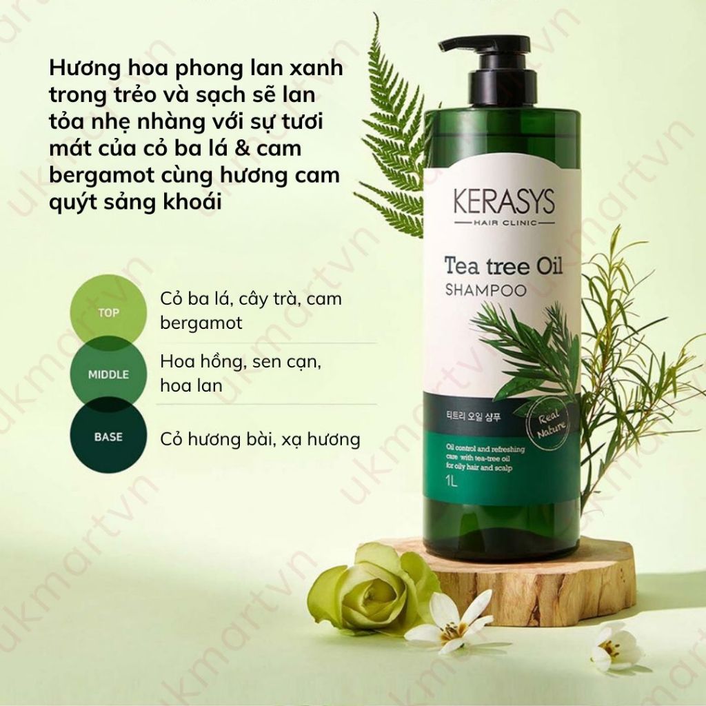 Dầu gội, xả Kerasys Hair Clinic giúp tóc suôn mượt, sạch gàu, không bết dính 1000ML