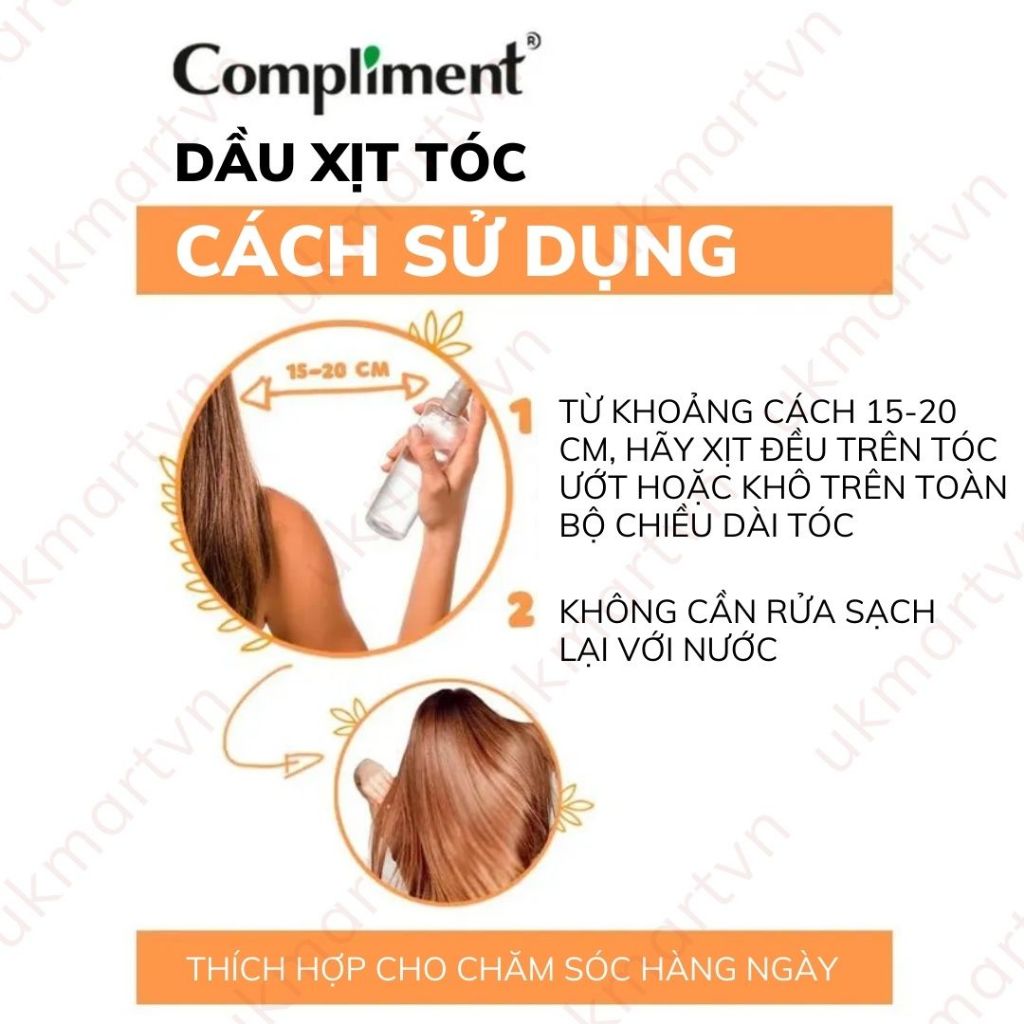 Xịt Dưỡng Tóc Compliment Oil Treatment Nuôi Dưỡng Và Dưỡng Ẩm Tóc 200 ml