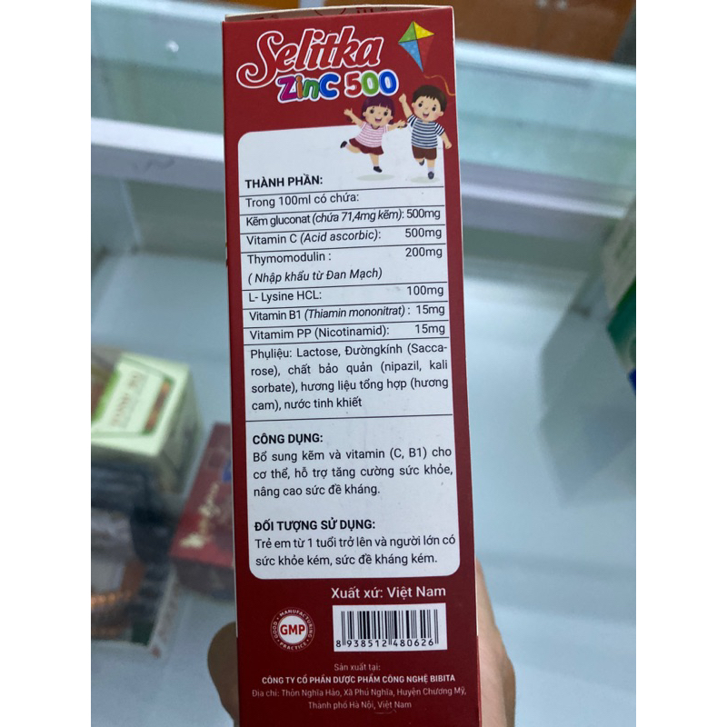 SIRO BỔ SUNG KẼM, VITAMIN C, B1 CHO BÉ SELITKA ZINC 500 - TĂNG SỨC ĐỀ KHÁNG