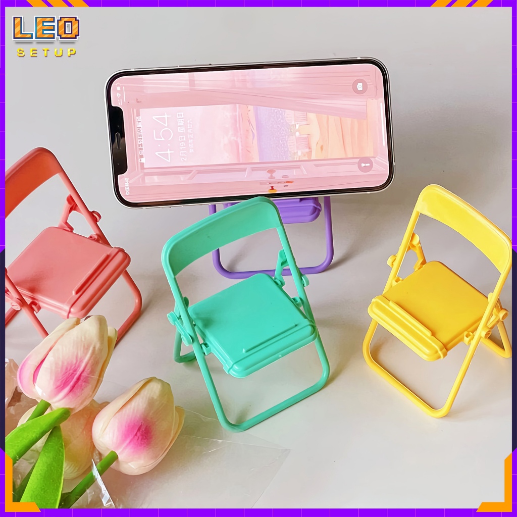Giá đỡ điện thoại màu hình ghế màu pastel - Kệ để điện thoại ip gấp gọn tiện lợi chống trượt xem phim, học online