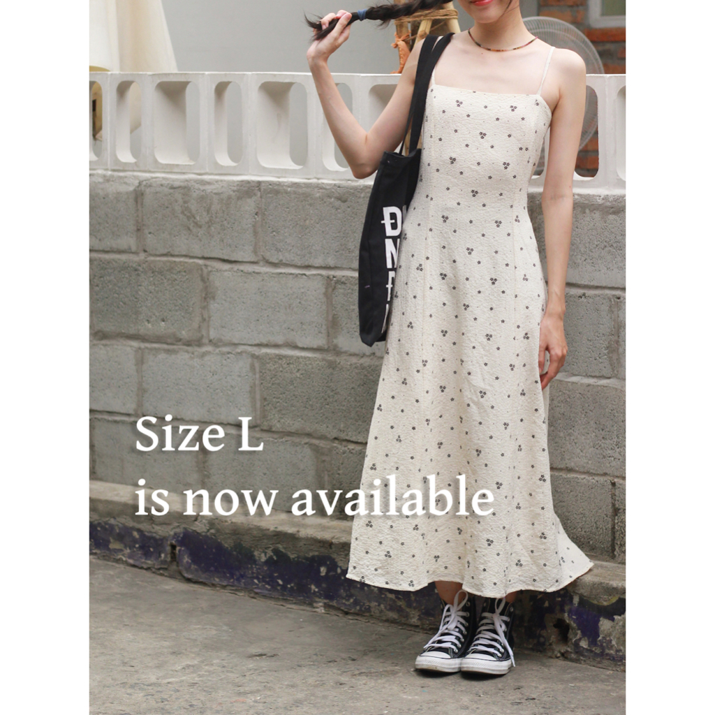 Gaia Midi Dress Đầm Hai Dây Dáng Dài Hoa Nhí Smoking Lưng