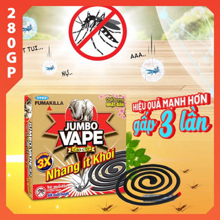 Nhang muỗi Jumbo Vape c.ao cấp an toàn ít khói hộp 10 Khoanh