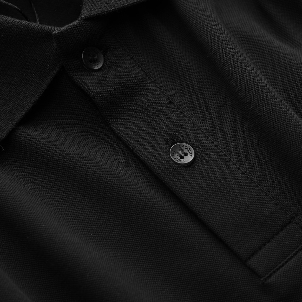 Áo thun Polo lacos.te vải cá sấu cotton co dãn và thấm hút tốt viền 2 màu từ cổ xuống tay áo