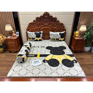 bộ chăn ga gối thun lạnh italy cao cấp gấu Gouch