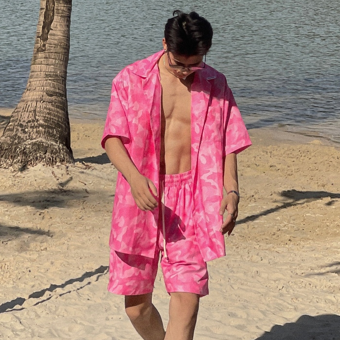 Bộ pijamas YELLOW FLICKER camo pink unisex