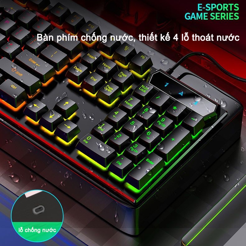 Bộ Bàn Phím Chuột Game Có Dây Acer YKB913 Đèn LED Đầy Màu Sắc Phù Hợp Cho Máy Tính Để Bàn, Laptop